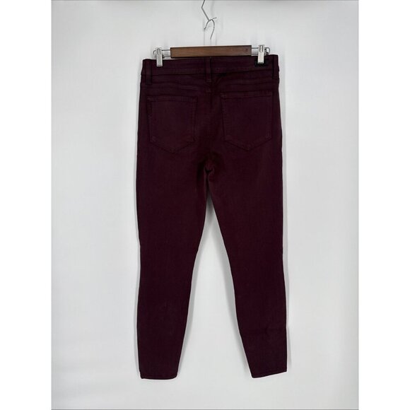 New PAIGE Womens Size 31 Burgundy Coated Verdugo Ankle Jeans Pants Mid Rise NWT - Picture 4 of 9